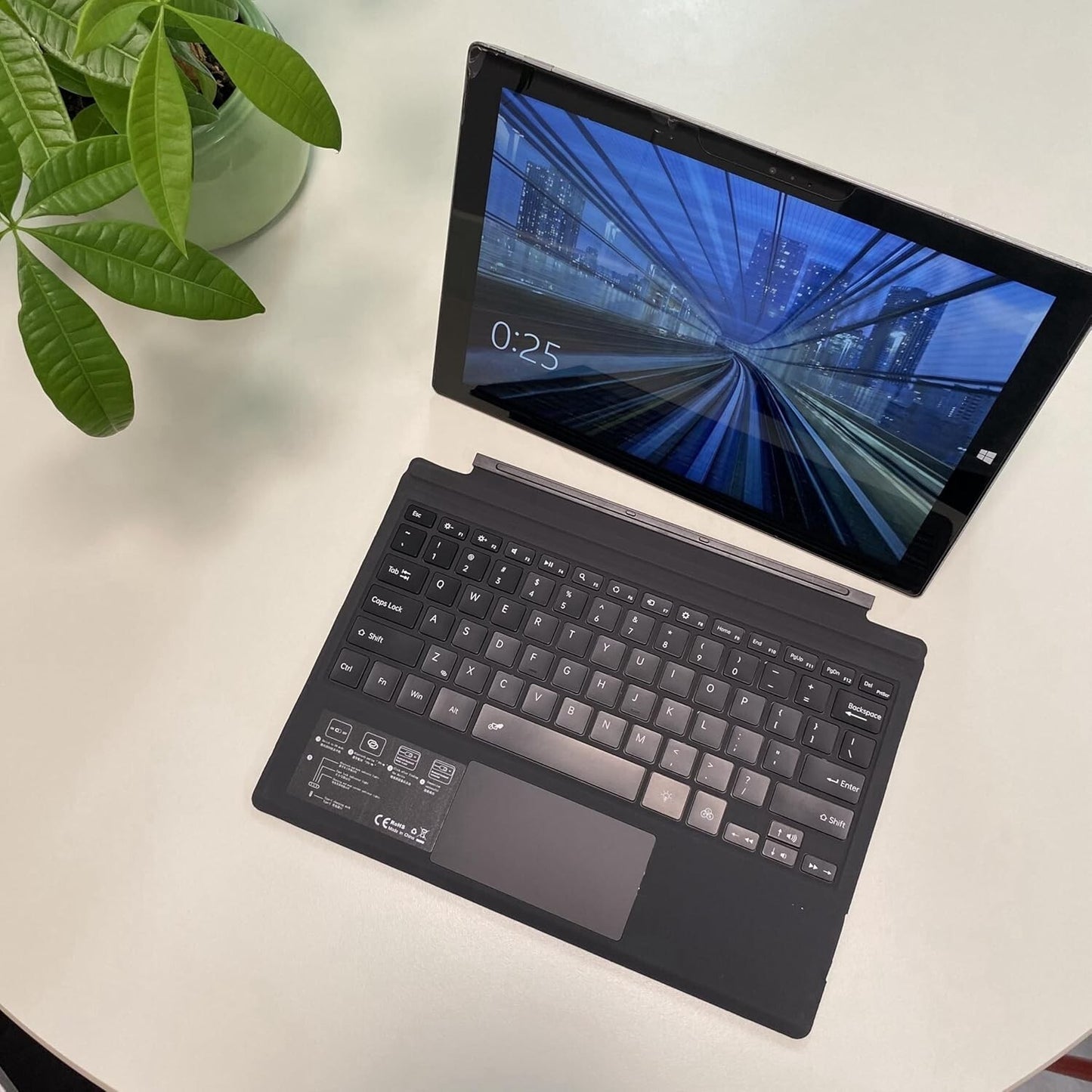 QWERTY Tastatur für Surface Pro 7+/7/6/5/4/3 Bluetooth Schwarz