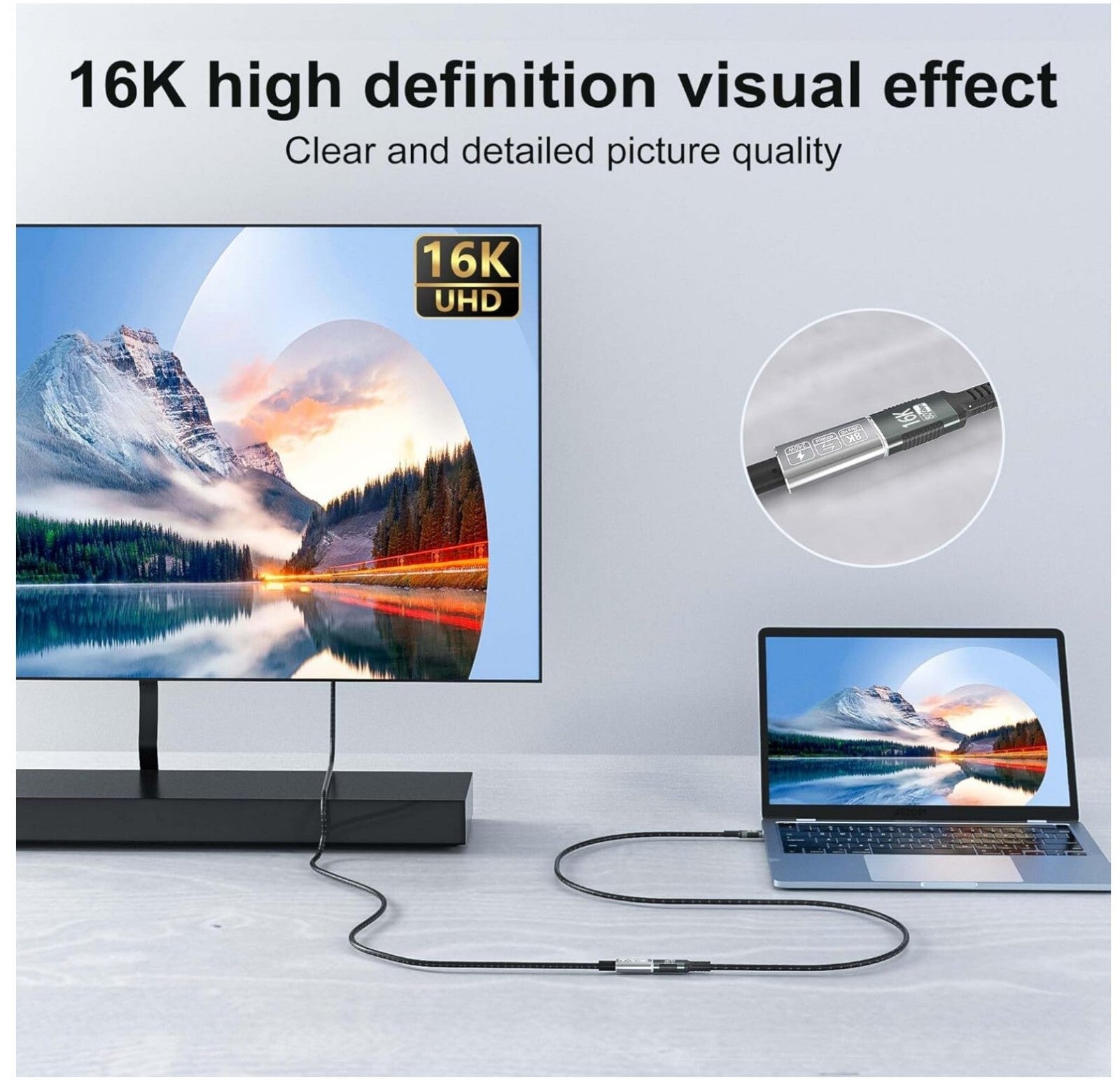 USB-C Verlängerungskabel 2M Thunderbolt 4 8K@60Hz 40Gbps 240W