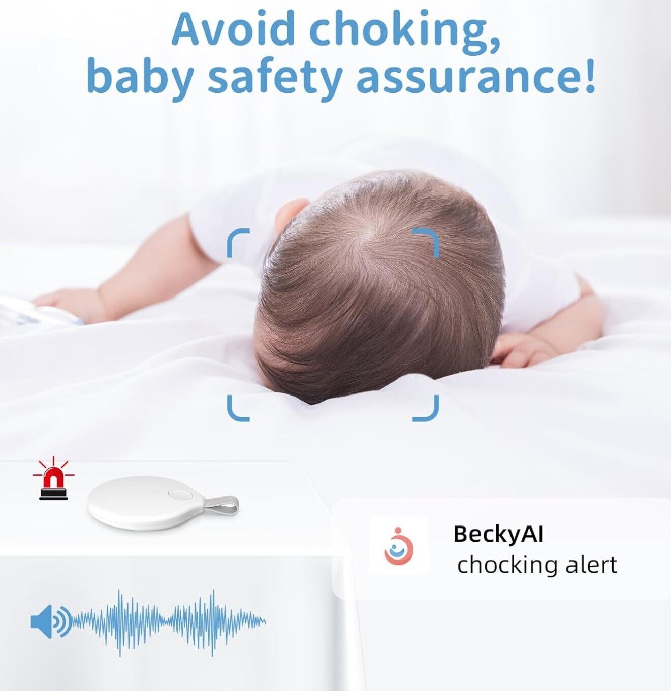 Babyphone Ai Smart APP Intelligente Schlafanalyse, Erstickungsalarm, WLAN 2K HD