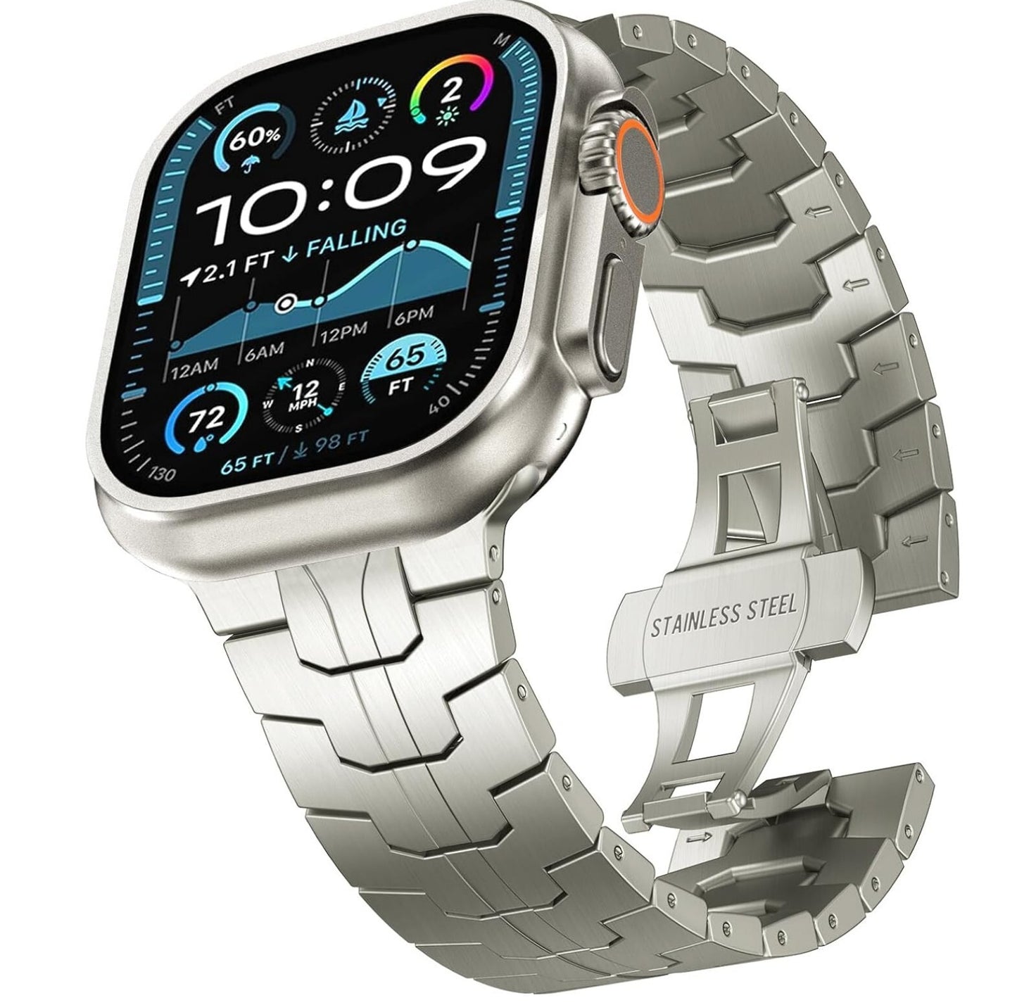 Armband Apple Watch Series 10 46mm Ultra 2 49mm Ersatzband Titan-Look
