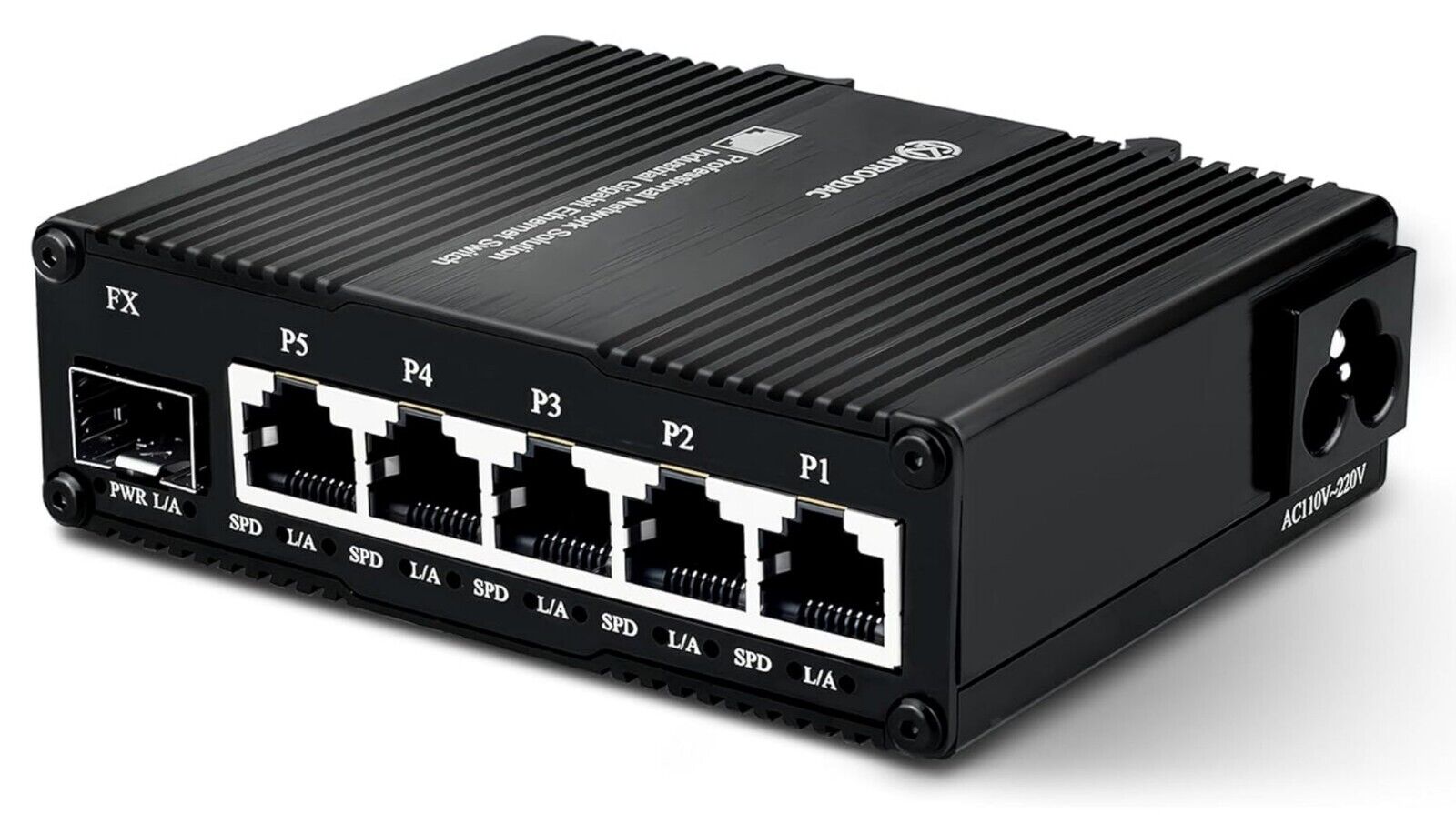 6-Port 1,25G Ethernet Switch mit SFP, Metall, Wandmontage