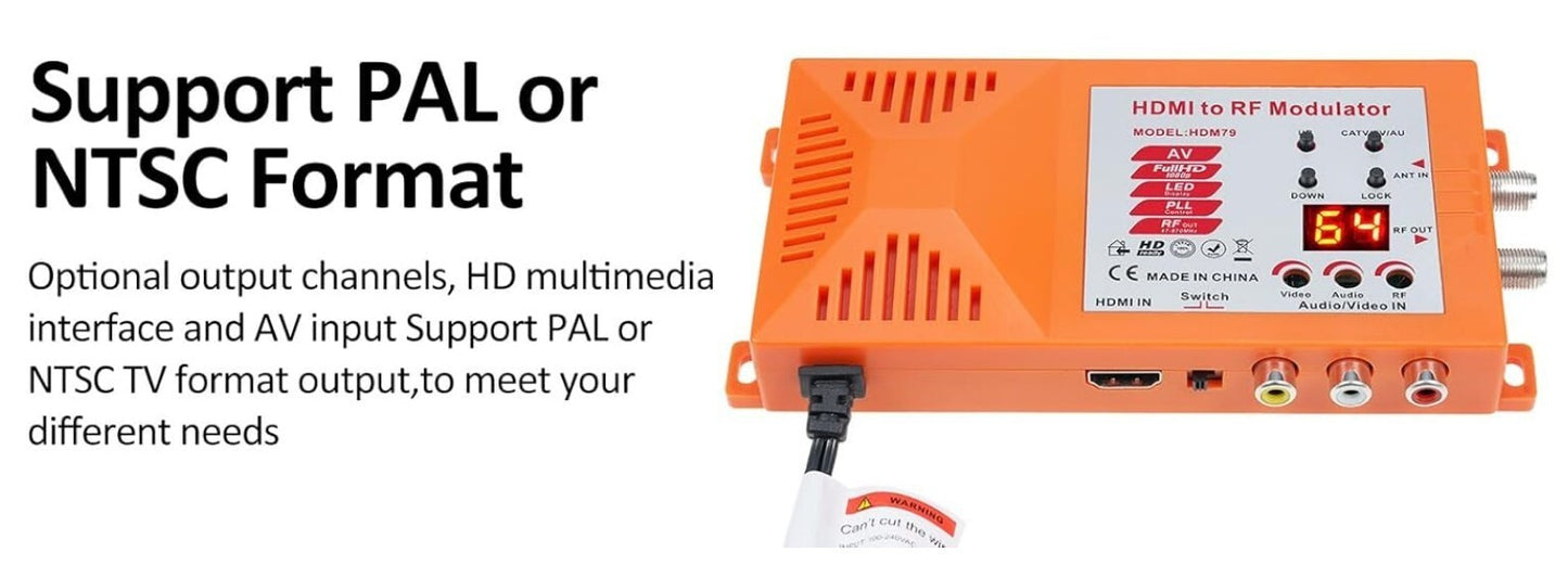 TV/AV zu RF Modulator HDMI RCA Koaxial UHF Konverter NTSC/PAL
