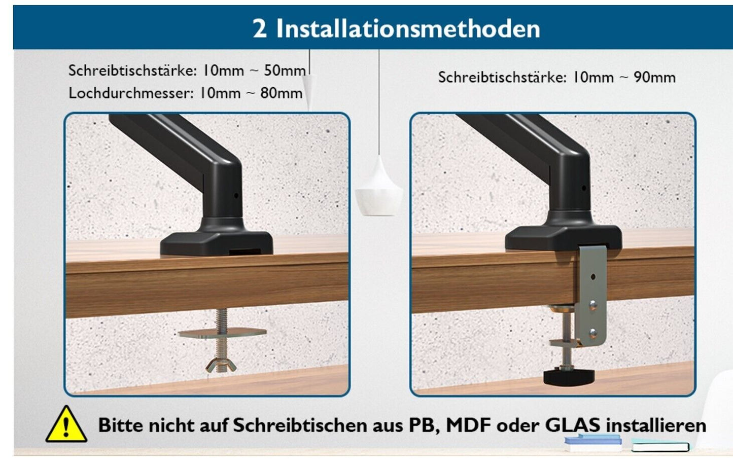 Monitor Halterung für 13- bis 27-Zoll-LED-LCD-Bildschirme, Verstellbarer Monitor