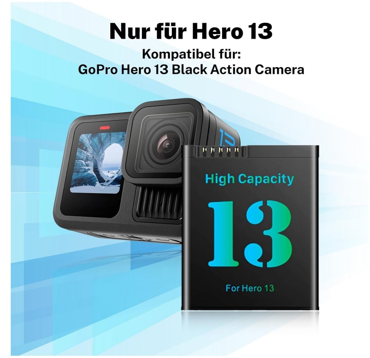 2x 2800mAh GoPro Hero 13 Black Ersatzakku mit PD Quick Charge Ladebox