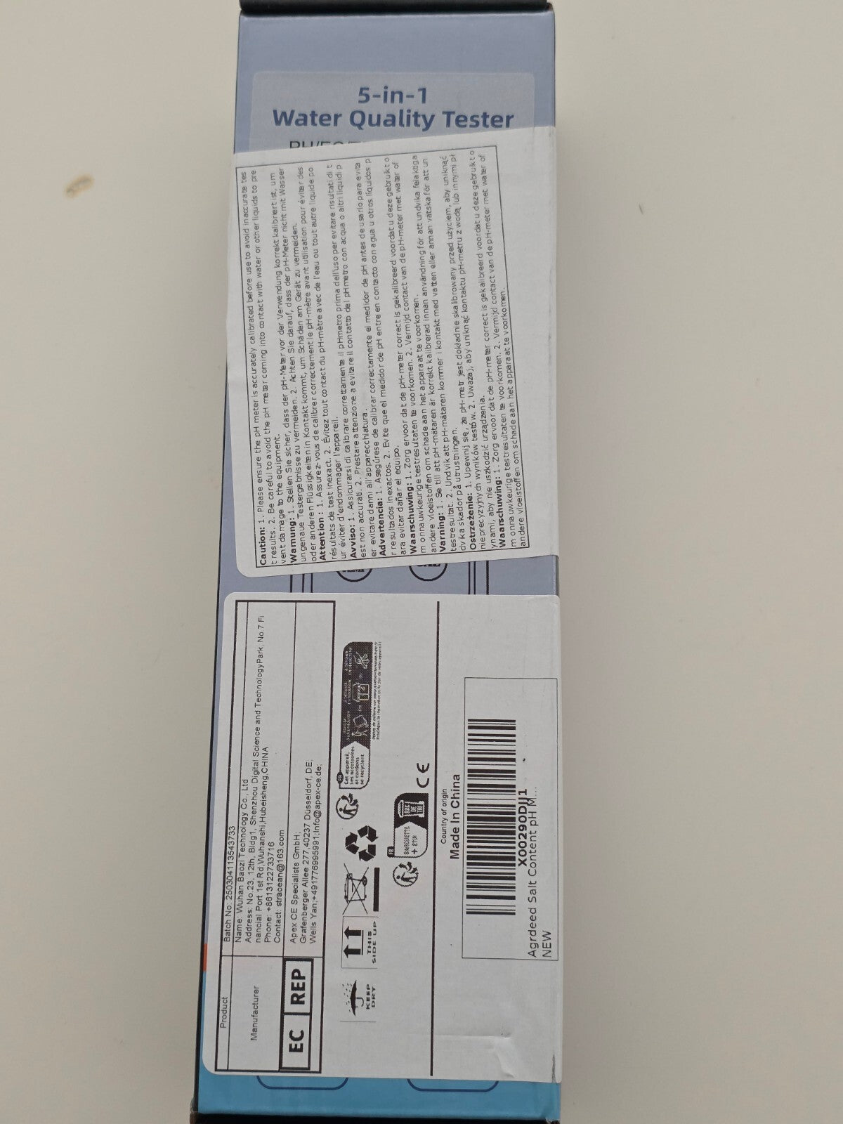 5-in-1 pH & Salzmessgerät für Pool, Aquarium, Hydroponik Neu