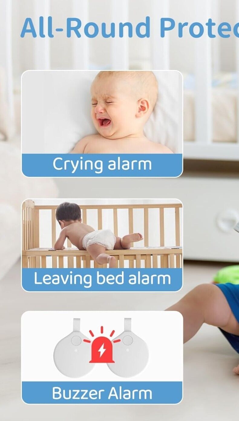 Babyphone Ai Smart APP Intelligente Schlafanalyse, Erstickungsalarm, WLAN 2K HD