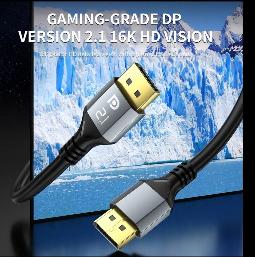 16K Displayport Kabel 2.1 DP 2.1 16K@60Hz 8K@120Hz 4K@240Hz