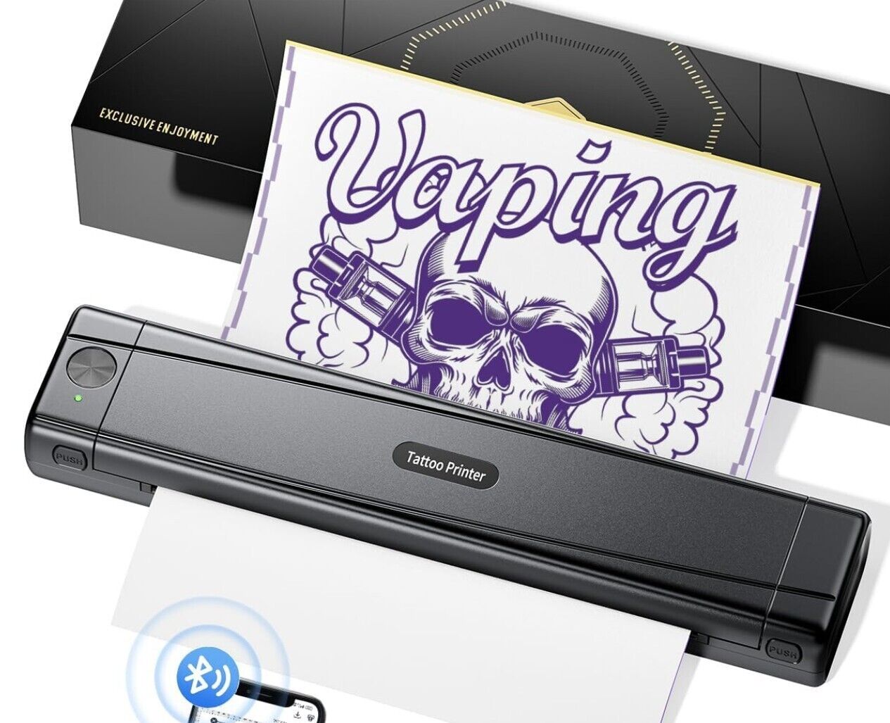 Tattoo Drucker Bluetooth, Tattoo Stencil Drucker, Schablone Drucker mit 10 Stück