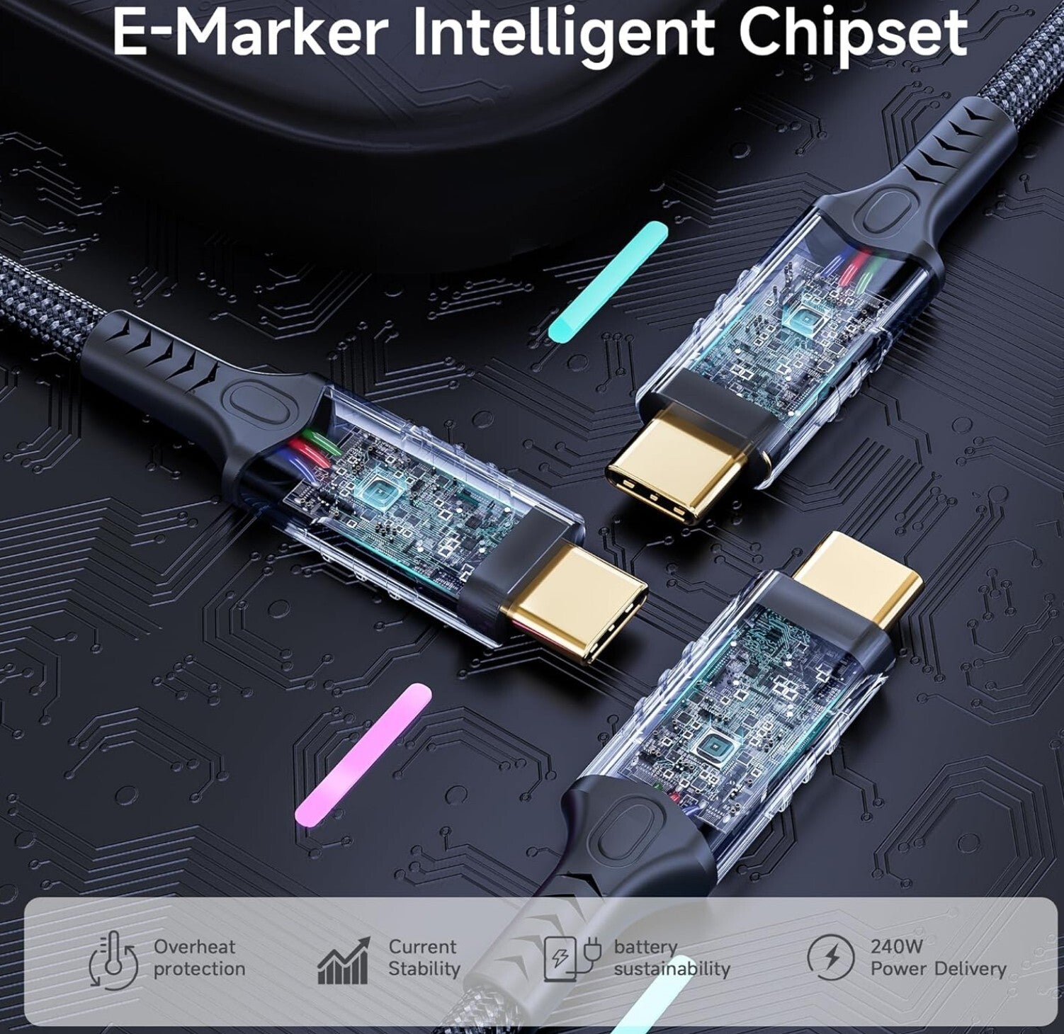 USB-C auf USB-C Kabel 3m USB4 40Gbps 240W 8K Thunderbolt 4