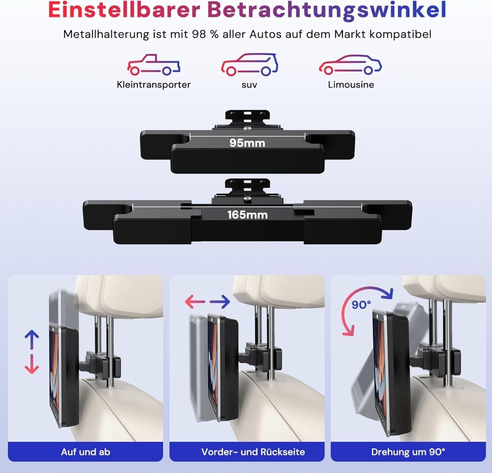 10,5 Zoll DVD Player Auto mit HDMI Eingang, Wandladegerät, Kopfhörer, Auto DVD-P