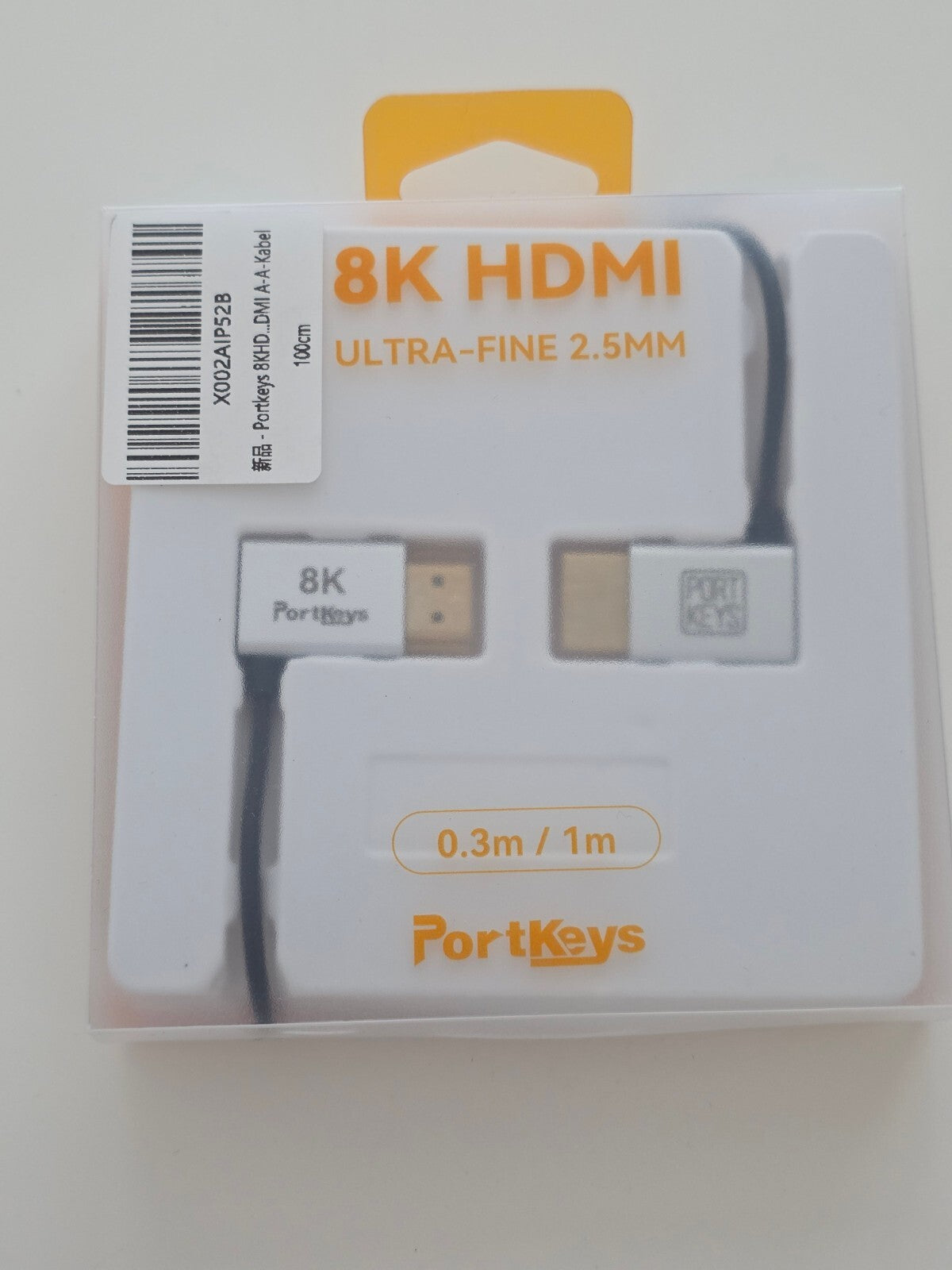 8K HDMI 2.1 Kabel 1m Ultradünn 2,5mm 48Gbps 8K@60Hz