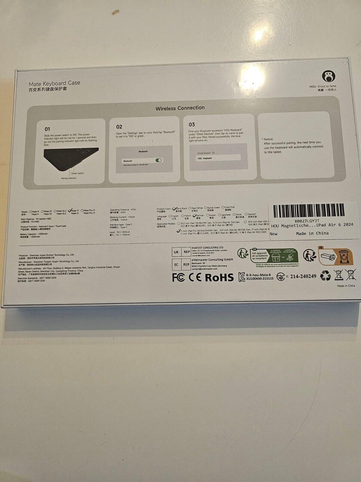 iPad Air 11 Zoll Case mit Tastatur, iPad Pro 11 (4./3./2./1. Gen) & iPad Air 5./