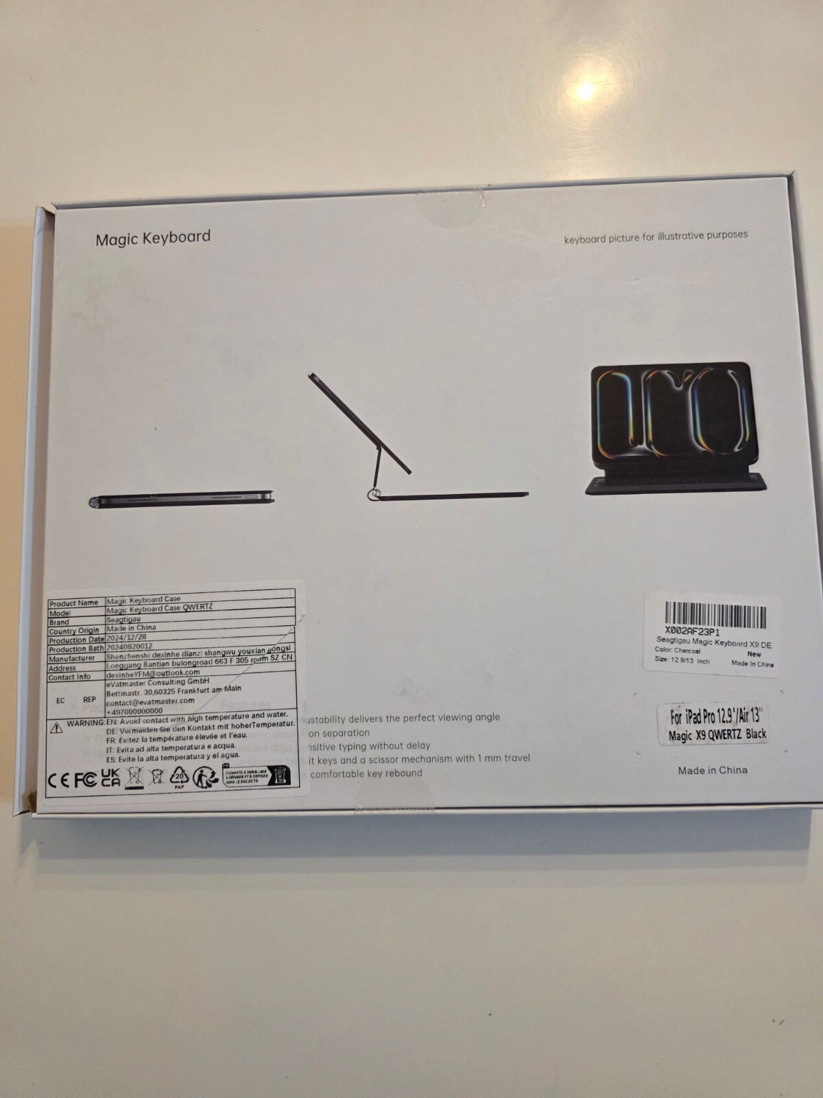 Magic Keyboard Case für iPad Pro 12,9" & Air 13" QWERTZ Schwarz