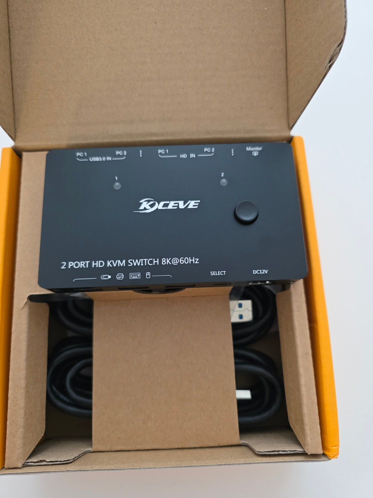 HDMI KVM Switch 8K@60Hz 4K@120Hz für 2 PCs, 1 Monitor, 3x USB 3.0