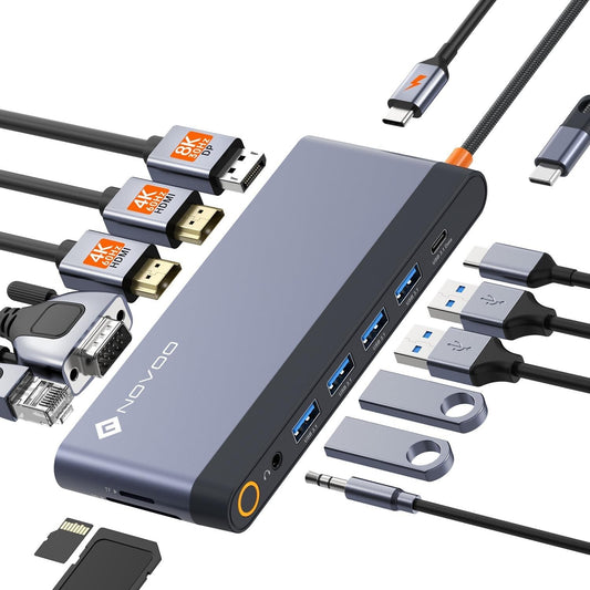 USB-C Dockingstation 14-in-1 4K@120Hz DP 2xHDMI 4K@60Hz VGA PD 100W