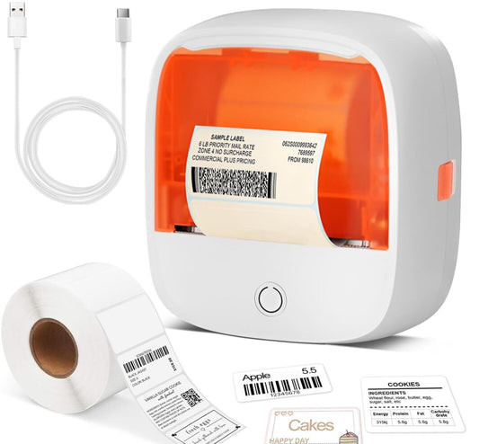 Etikettendrucker, Etikettiergerät Bluetooth ,Druckgröße 25-57 mm, Kompatibel mit