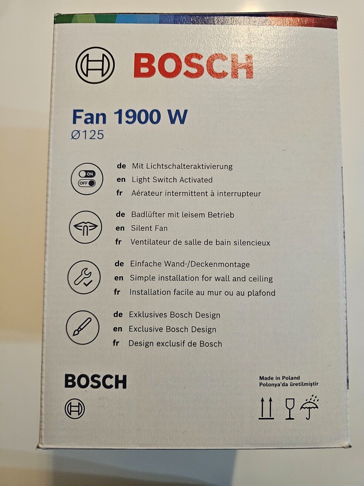 Bosch - Leiser Badlüfter 1900 W125 - mit Lichtschalteraktivierung