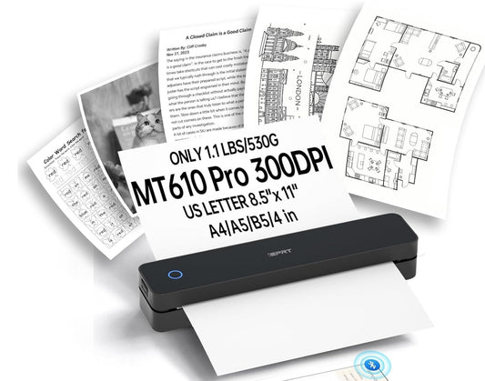 Tragbarer 300 DPI A4 Thermodrucker Bluetooth für iOS, Android, PC