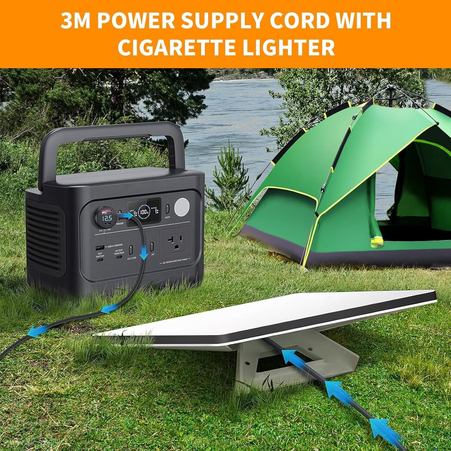 Starlink Mini 12V Zigarettenanzünder Kabel – 100W, 3m, IP68