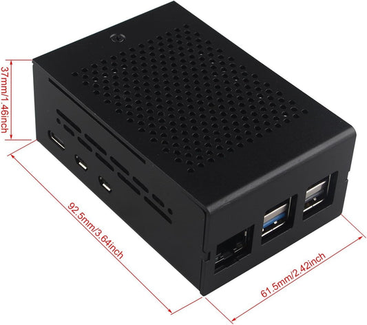 ZC502 Aluminium Gehäuse für Raspberry Pi 5 kompatibel mit PCIe NVMe WiFi7