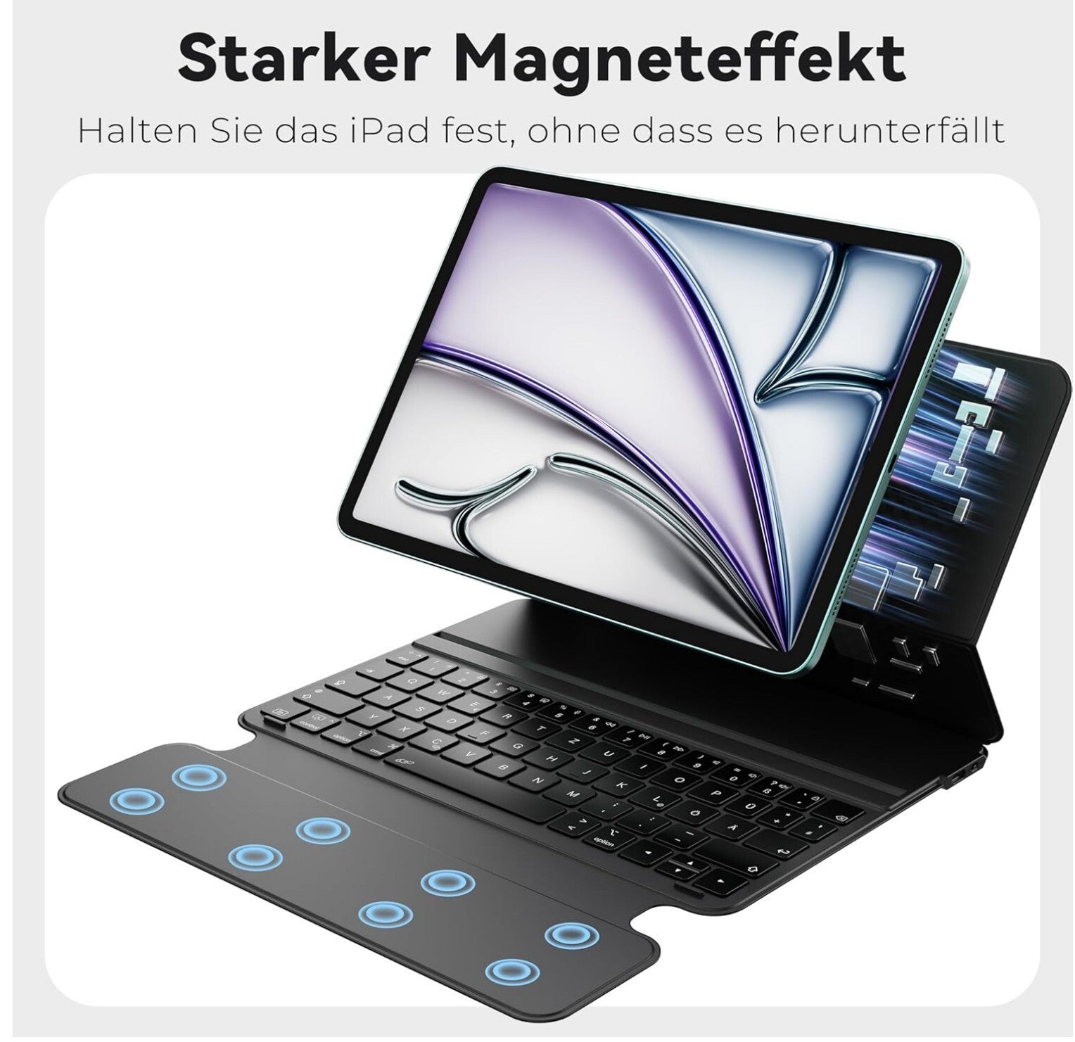 Tastatur iPad Air 11" M2/M3 Pro 11" Ultradünn Trackpad QWERTZ