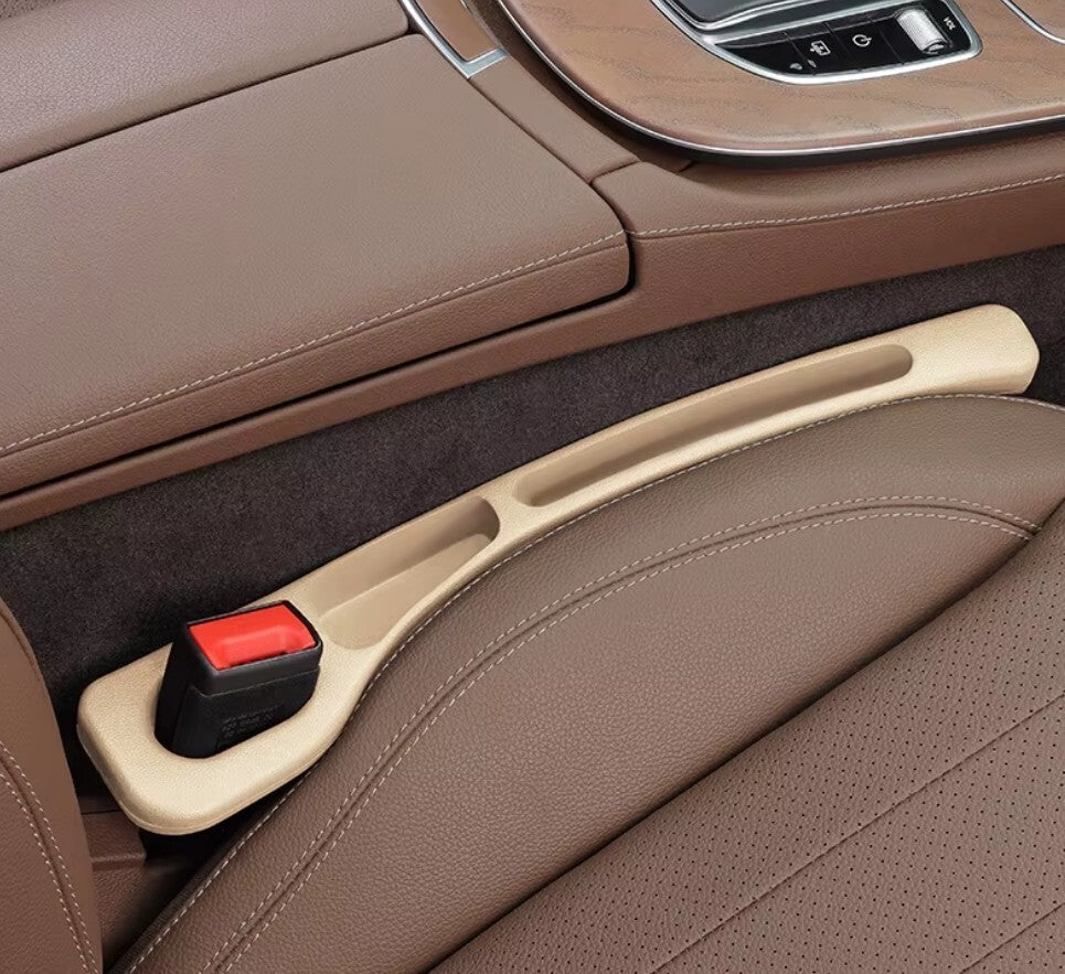 Multifunktionaler Autositz Lückenfüller mit Aufbewahrung Universal - Beige