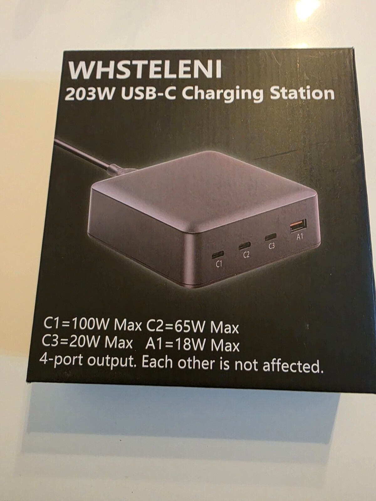 USB C Netzteil Ladegerät 203W(100W+65W+20W+18W) 4-Port Ladestation, Kompatibel m