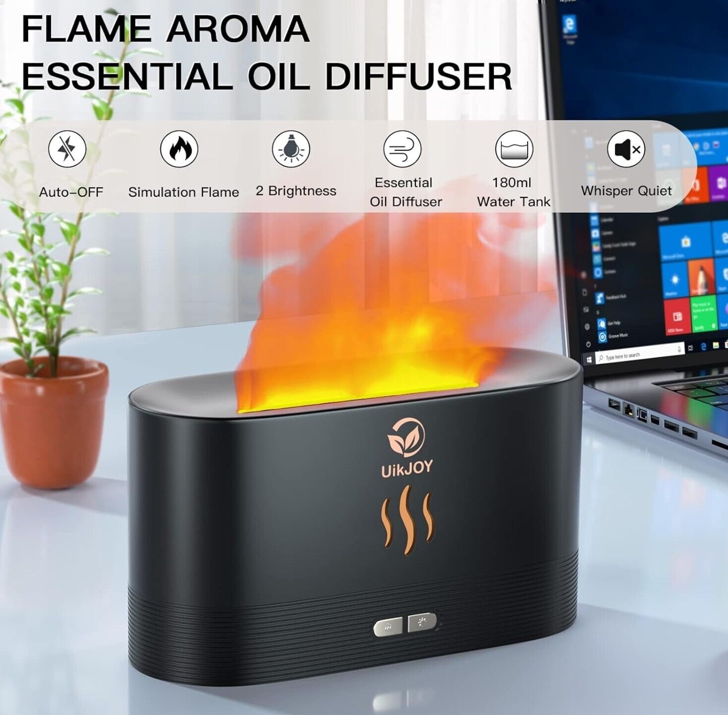 Aroma Diffuser Ätherische Öle Diffuser - UikJOY Tragbarer Aromatherapie Nebel Lu