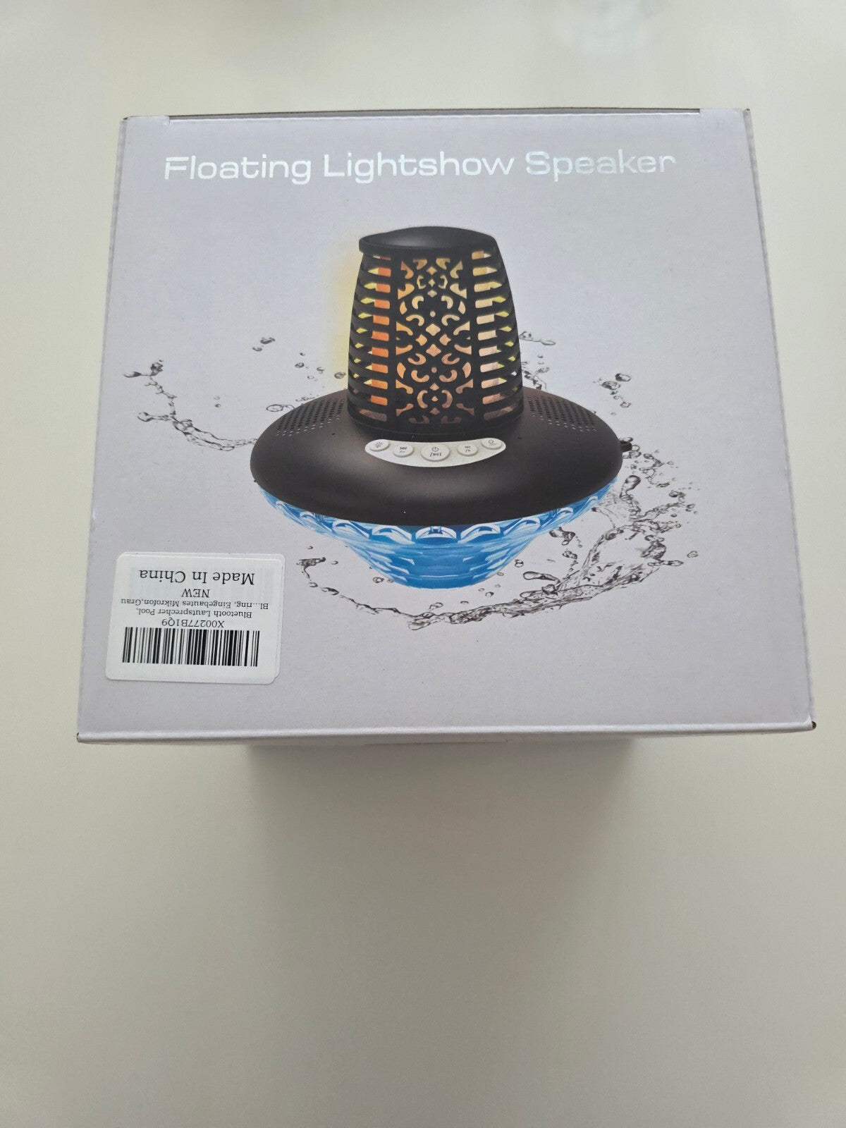 Bluetooth Lautsprecher Pool IP68 Wasserdicht Flammenlicht RGB Grau