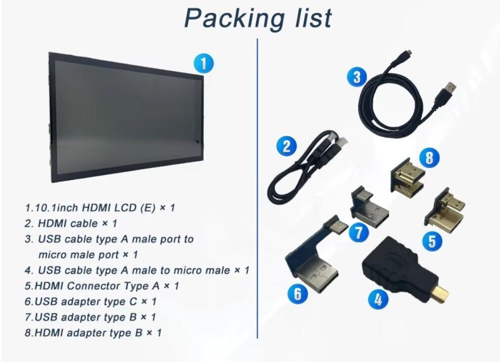 10,1 Zoll IPS RGB HDMI Touchscreen Modul 1024x600 für Raspberry Pi
