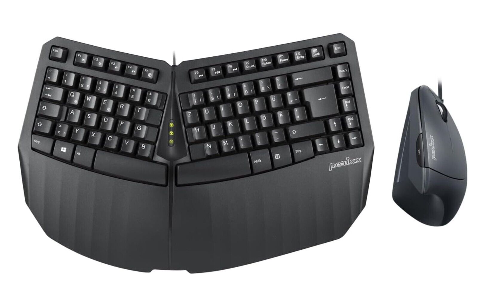 Kabelgebundene Ergonomische Kompaktastatur und Vertikale Maus mit geteiltem Layo