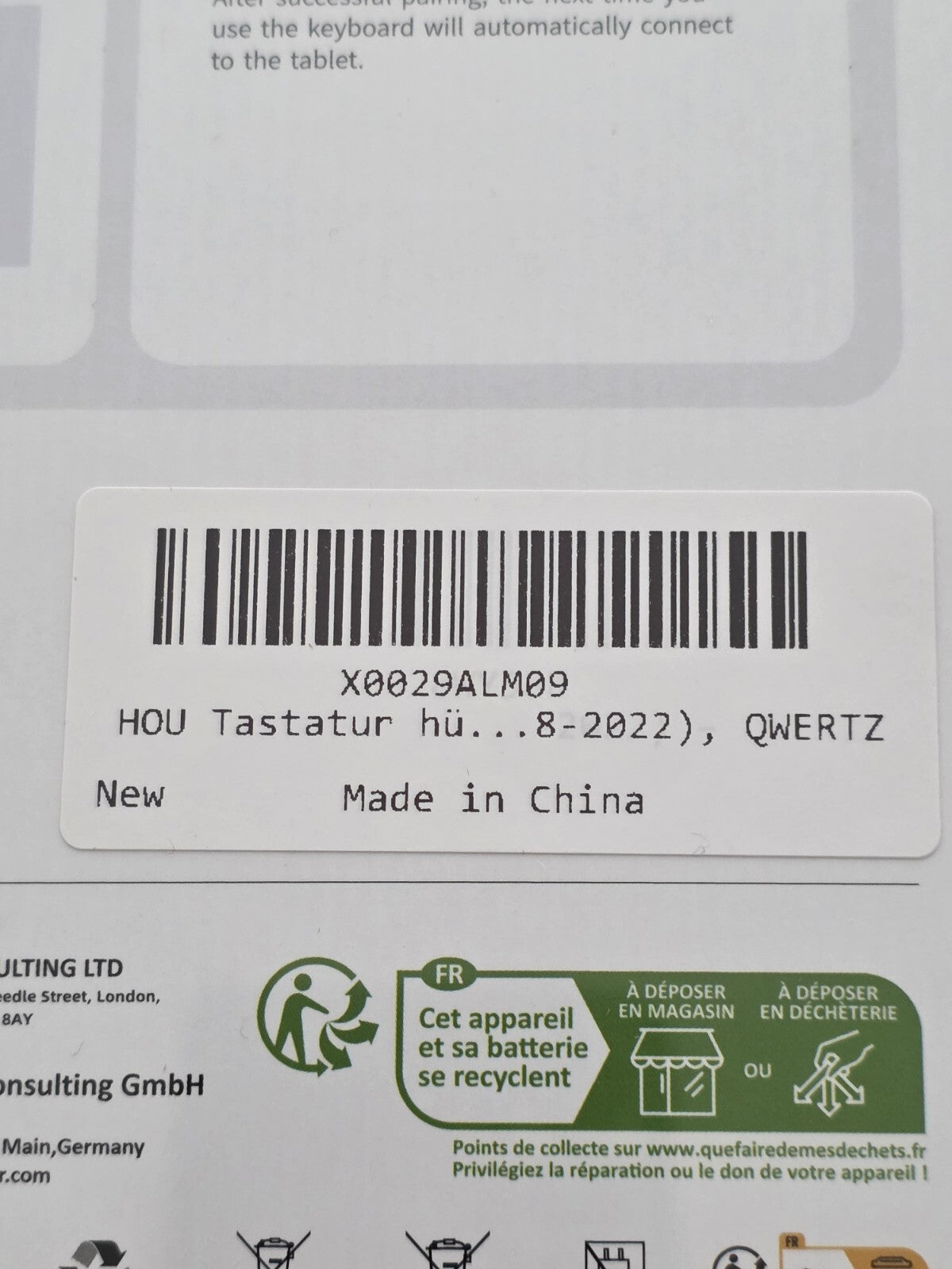 Tastatur iPad Air 11" M2/M3 Pro 11" Ultradünn Trackpad QWERTZ