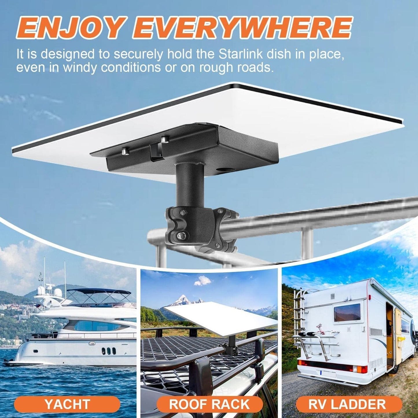 Starlink Gen 3 Halterung Wohnmobil Dach 2-2,9cm Schwarz
