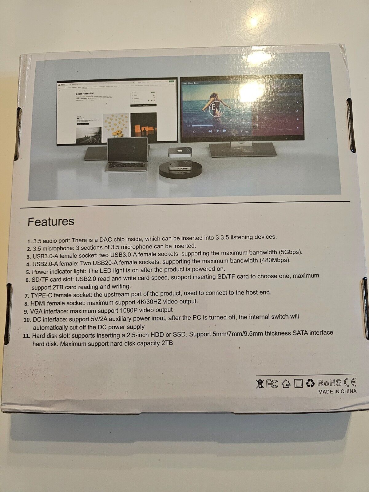12-in-1 Typ C Hub mit Festplattengehäuse SD-/TF-Speicherkartenleser für Mac Mini