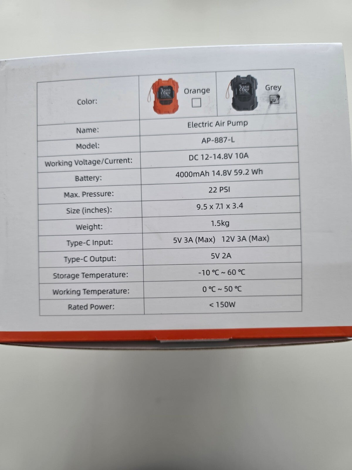 Elektrische SUP Pumpe 22PSI Akku 12V Auto-Off für Paddleboard Kajak