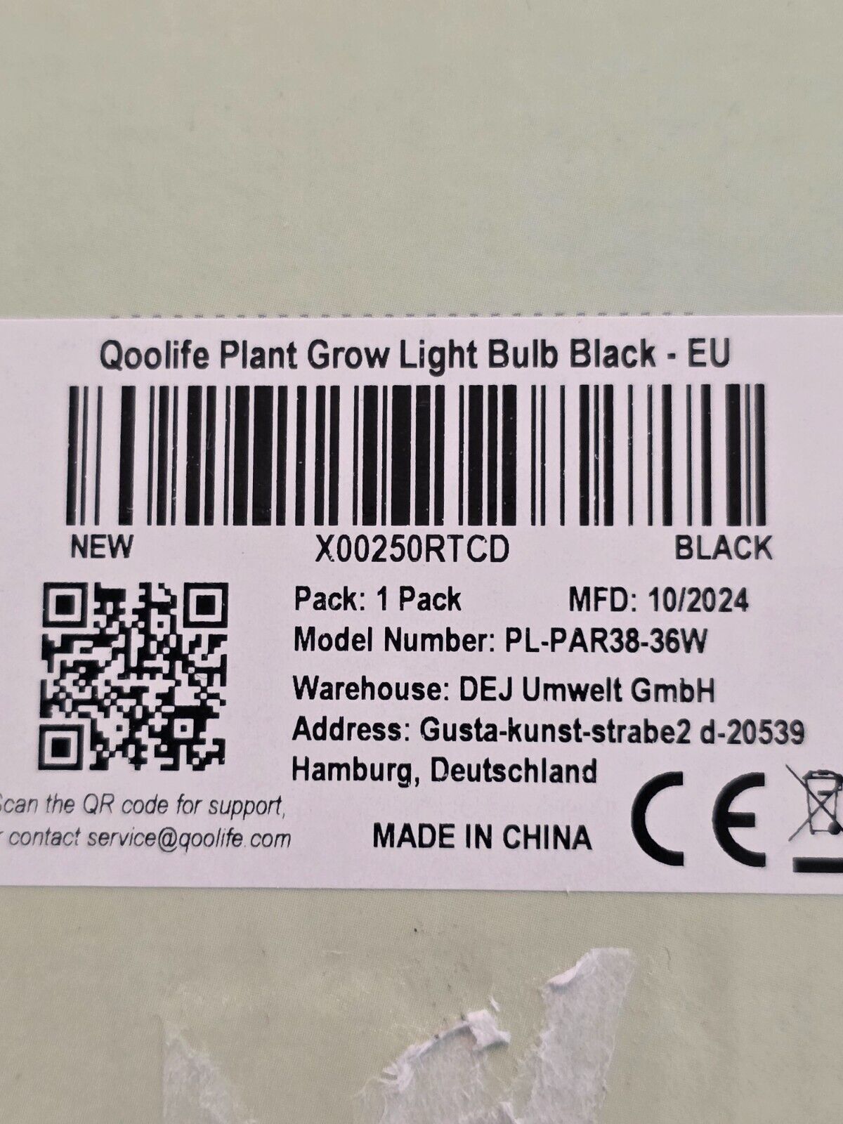 36W LED Pflanzenlampe - Vollspektrum, 6000K, Schwarz