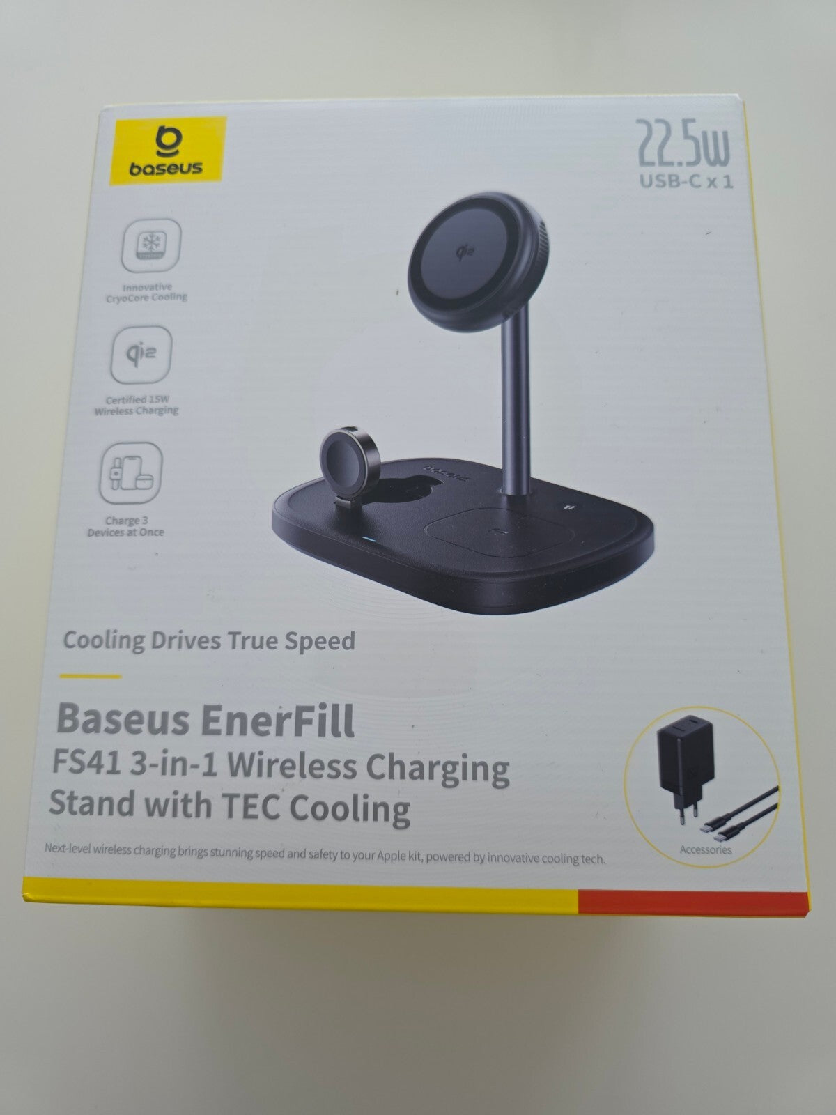 3-in-1 22.5W Kabelloses Ladegerät mit TEC Cooling für iPhone/Watch/AirPods