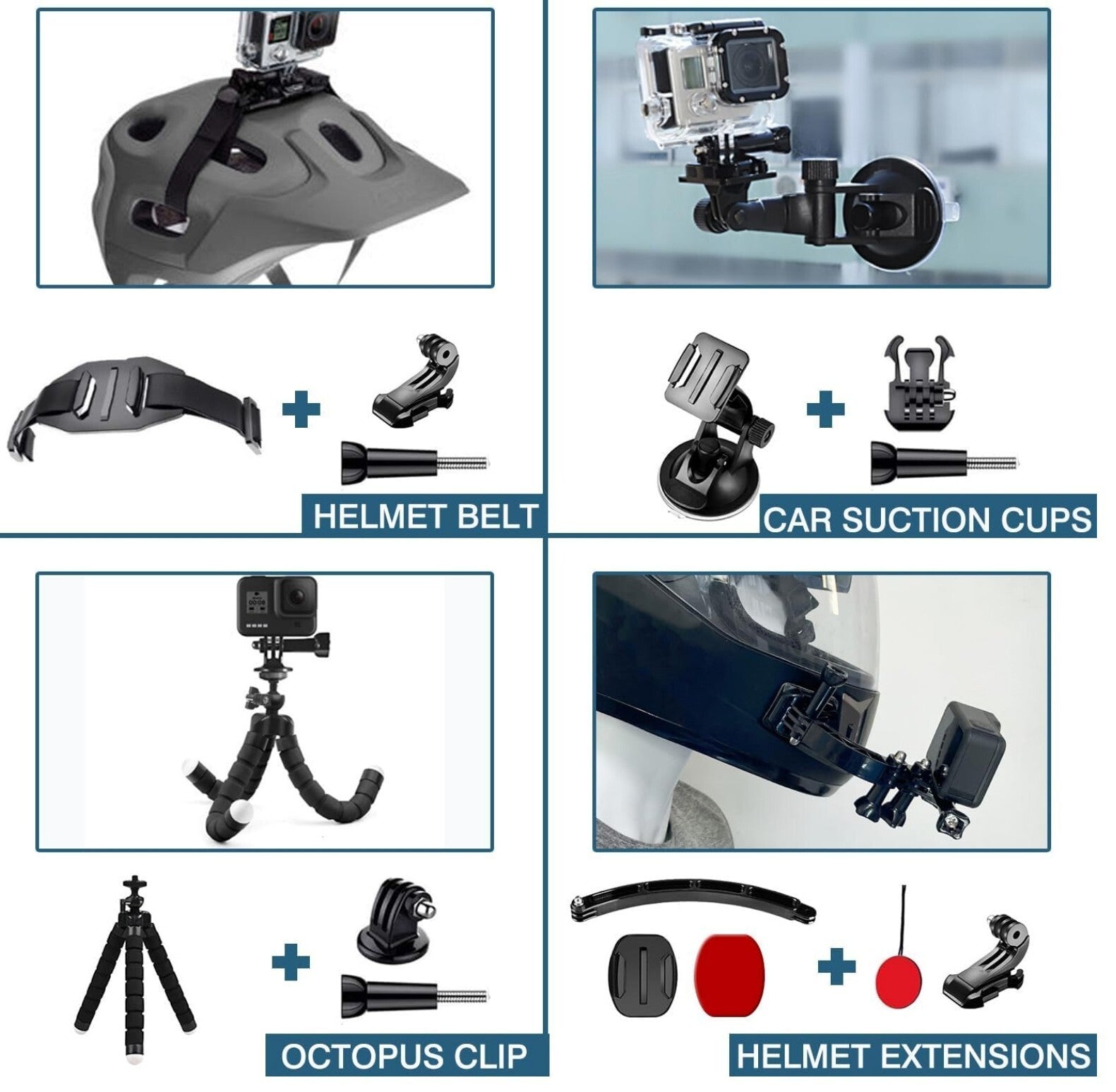 GoPro Hero 13 Zubehör Set Wasserdicht 70m Fahrradhalterung