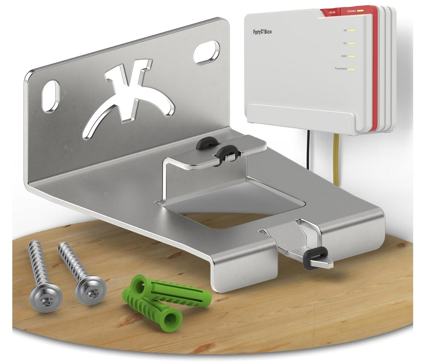Fritzbox 5690 Pro Wandhalterung Edelstahl Made in Germany