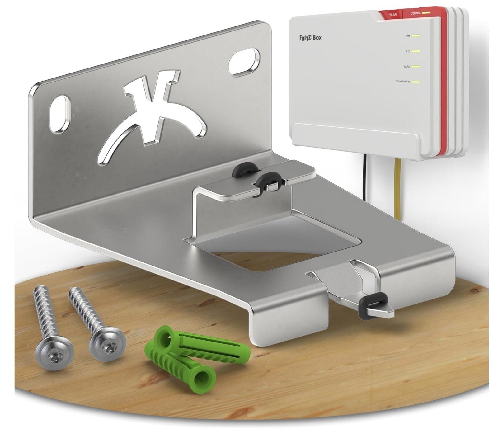 Fritzbox 5690 Pro Wandhalterung Edelstahl Made in Germany