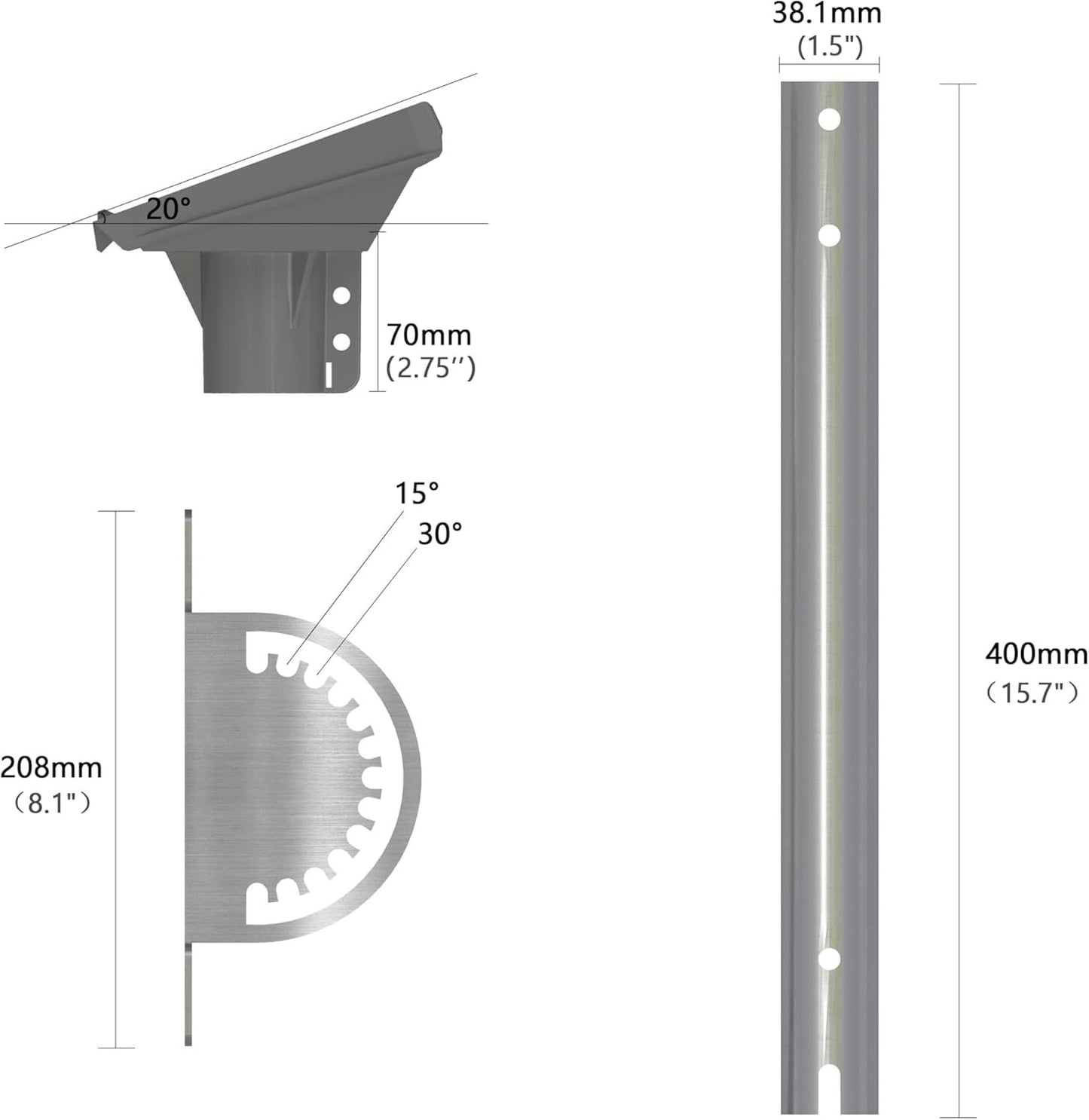 Starlink Gen 3 Dachmontage-Kit 180° Verstellbar 20° Mastadapter