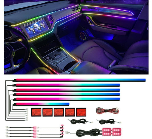 18-in-1 Auto LED Innenbeleuchtung 128 RGB Acrylstreifen APP Musiksync