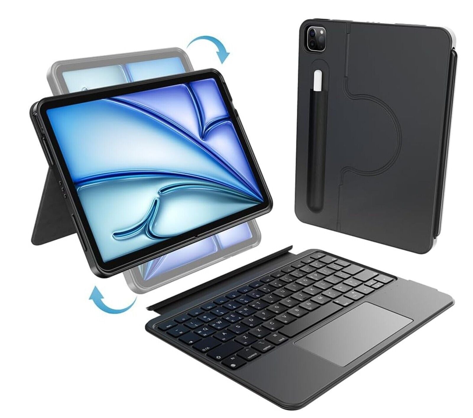 iPad Air 11 Zoll Case mit Tastatur, iPad Pro 11 (4./3./2./1. Gen) & iPad Air 5./