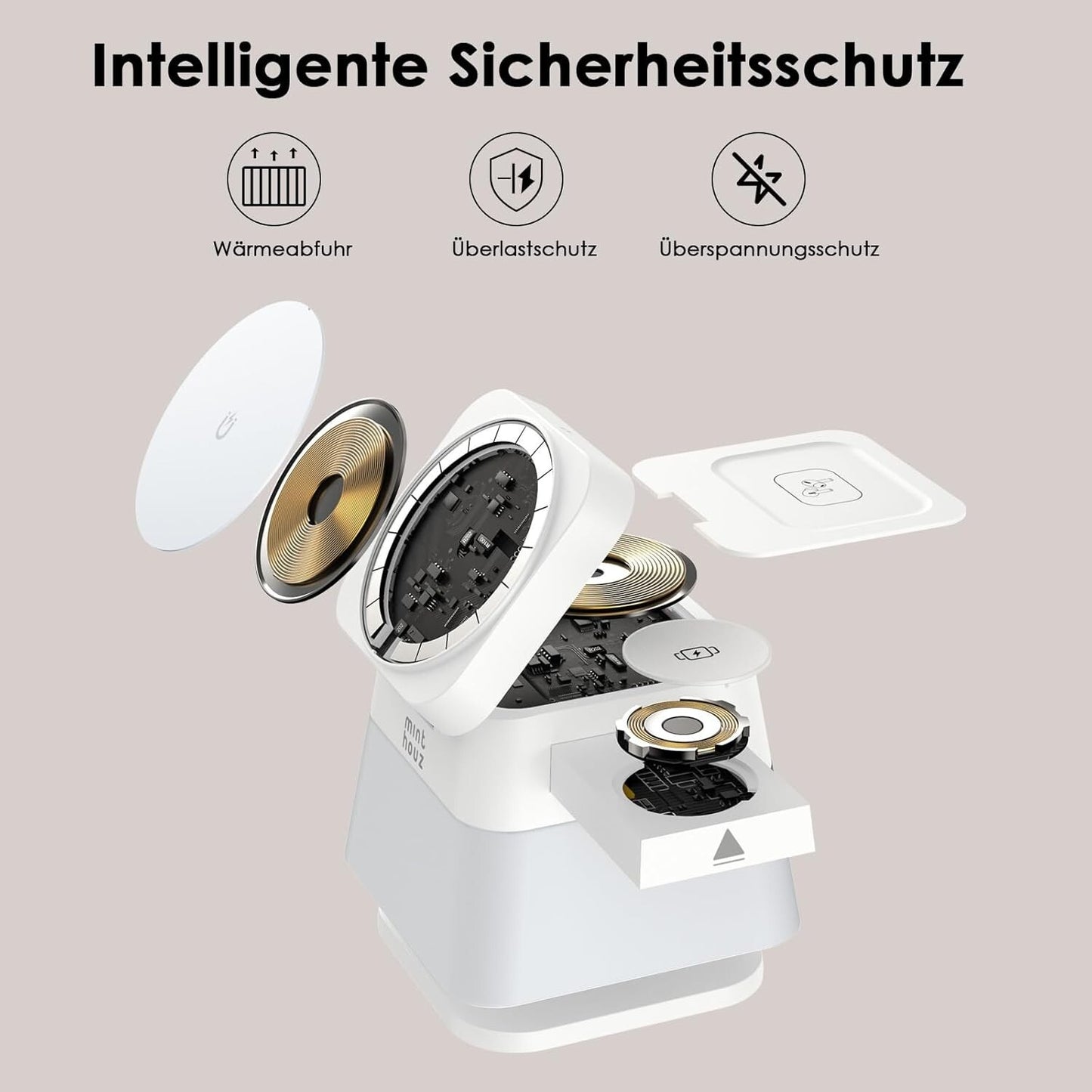 Kabelloses Ladegerät 15W RGB-Licht für iPhone/Watch/Pods