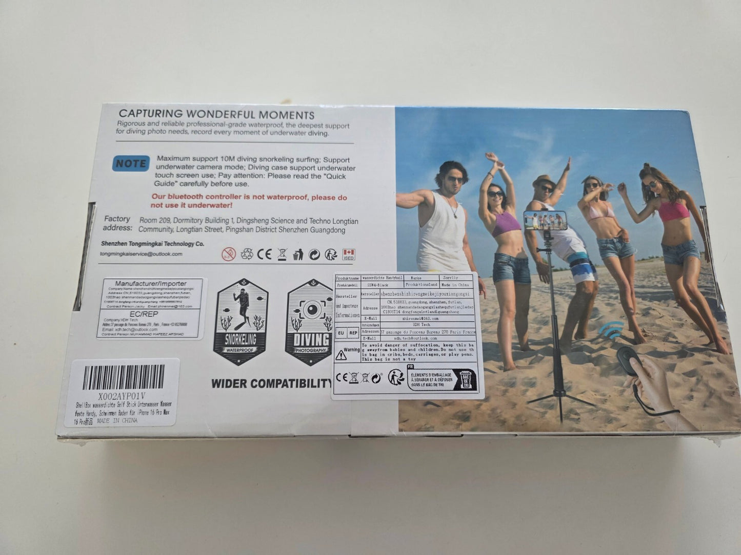 Wasserdichter Selfie-Stick mit Handyhülle für Unterwasseraufnahmen