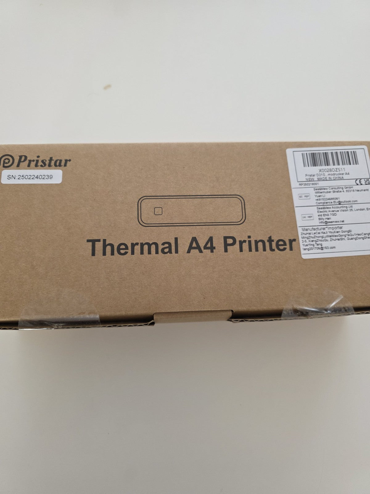 D210 A4 Thermodrucker Bluetooth Schwarz für iOS/Android
