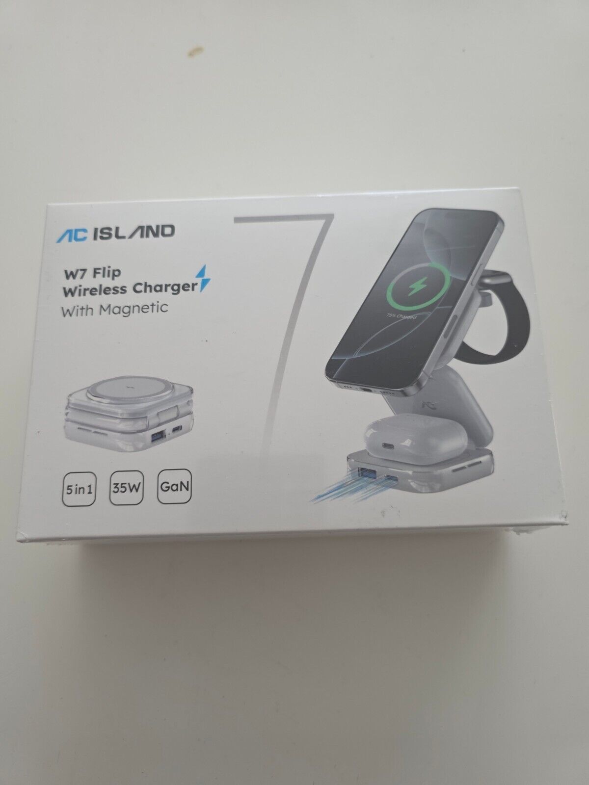5in1 Mag-Safe Ladestation für iPhone, Watch, Buds - Titangrau