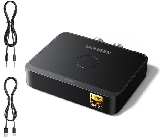 UGREEN Bluetooth 6.0 Adapter mit LDAC, Hi-Res Audio, Aux/RCA für Stereoanlage, V