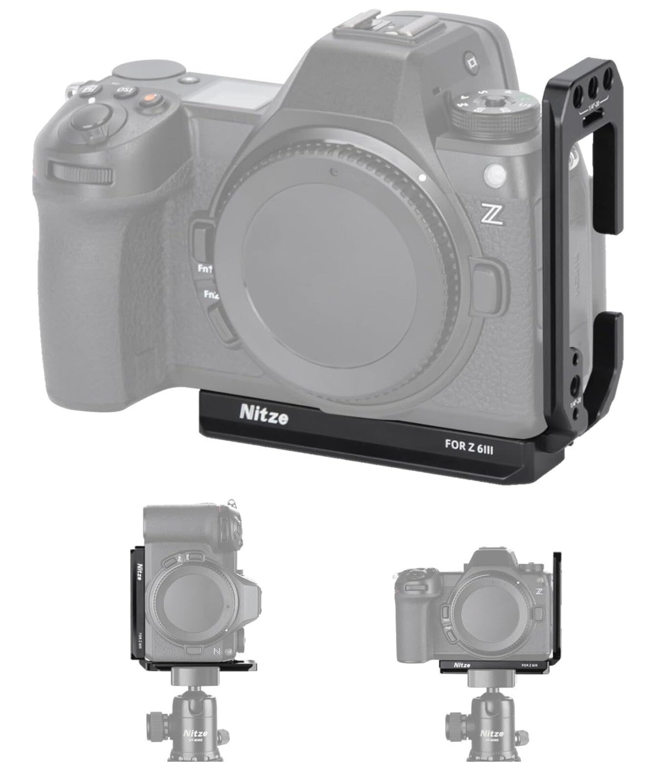 L Halterung Nikon Z6 III Vertikal-Horizontal Arca QR DJI RS 2-4 Pro
