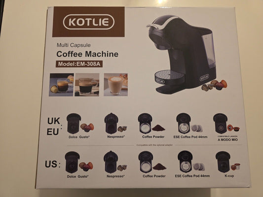 5-in-1 EM-308A, 4 Temperaturen 7 Wasserstufen, kompatibel mit vielen Kapselarten